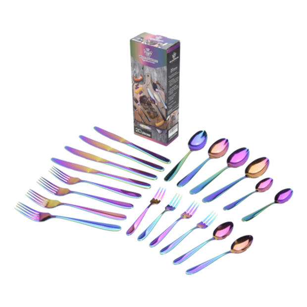 20 Piece Iridescent Cutlery Set