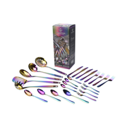 Stainless Steel Kitchen Tools and Cutlery Bundle (25-Piece Set) | Rainbow PVD Coated