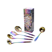Stainless Steel Kitchen Tools (5-Piece Set) | Rainbow PVD Coated