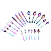 Stainless Steel Kitchen Tools and Cutlery Bundle (25-Piece Set) | Rainbow PVD Coated